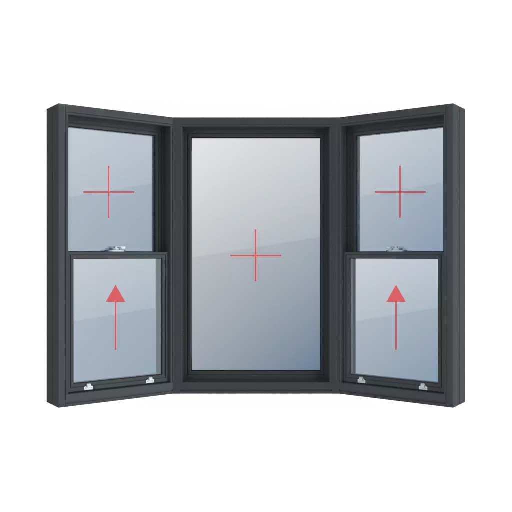 Partie supérieure fixe, partie inférieure coulissante fenetres type-de-fenetre chassis bay  