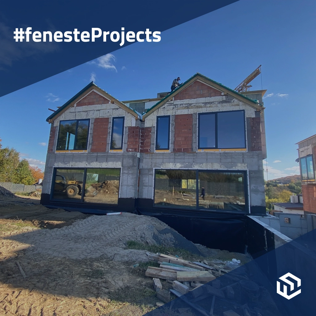 Maison jumelée futuriste avec fenêtres HST projets profiles-de-fenetre aluminium aliplast  