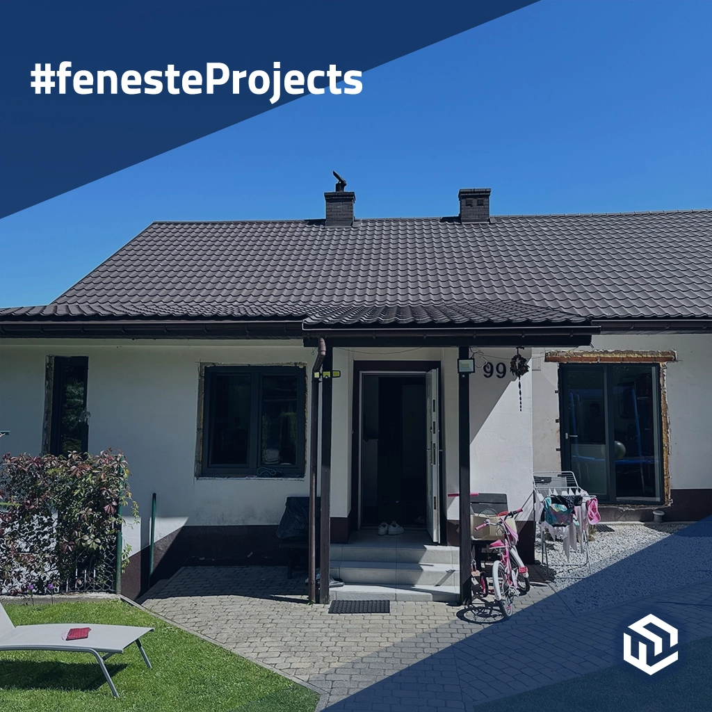 Petite maison individuelle avec fenêtres en gris anthracite projets couleurs-des-fenetres aluplast   